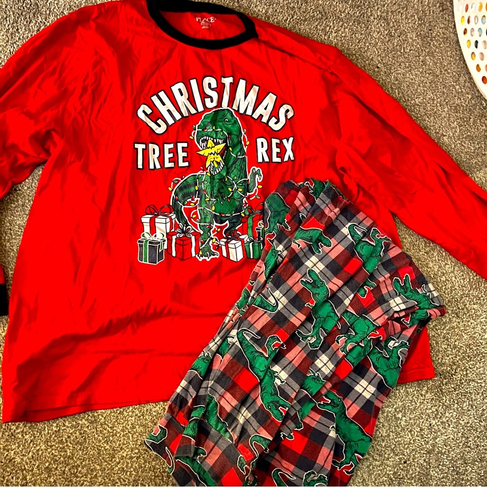 Christmas Tree Rex PJs Children’s Place matching family 3X/ XXXL Unisex